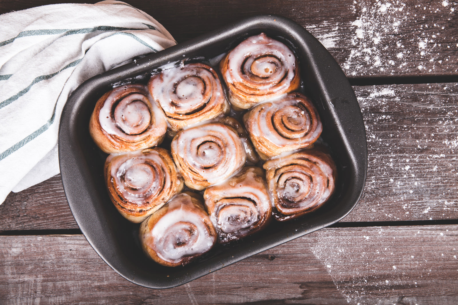Almond Butter Glazed Cinnamon Rolls