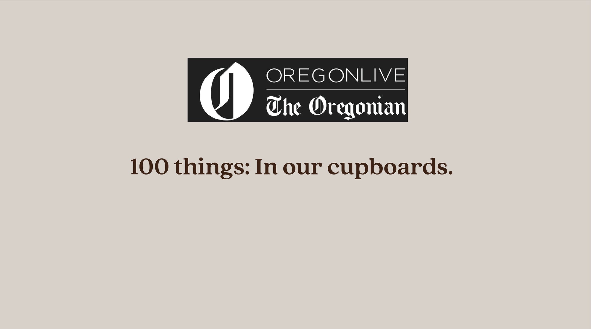 100 things: In our cupboards