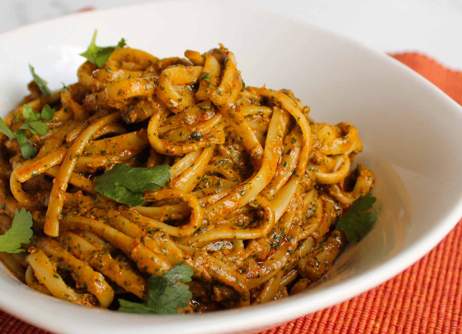 Almond Butter and Goat Cheese Linguini