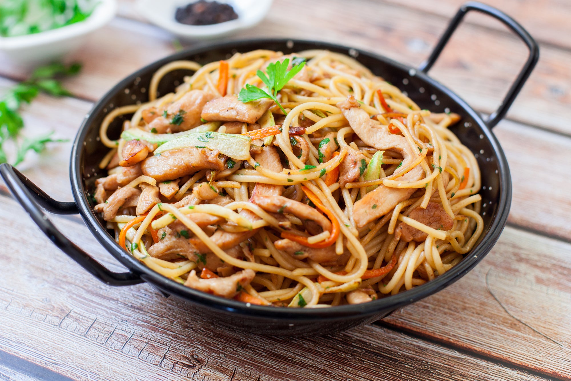 Noodle Stir-Fry with Spicy Almond Butter Sauce