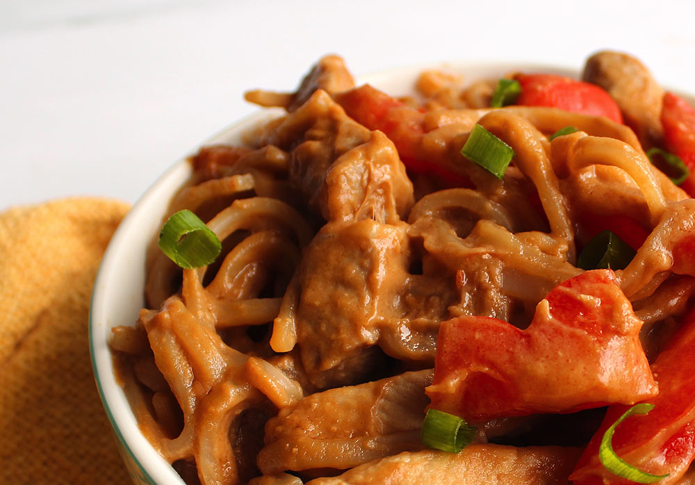 Pork Strips with Almond Butter