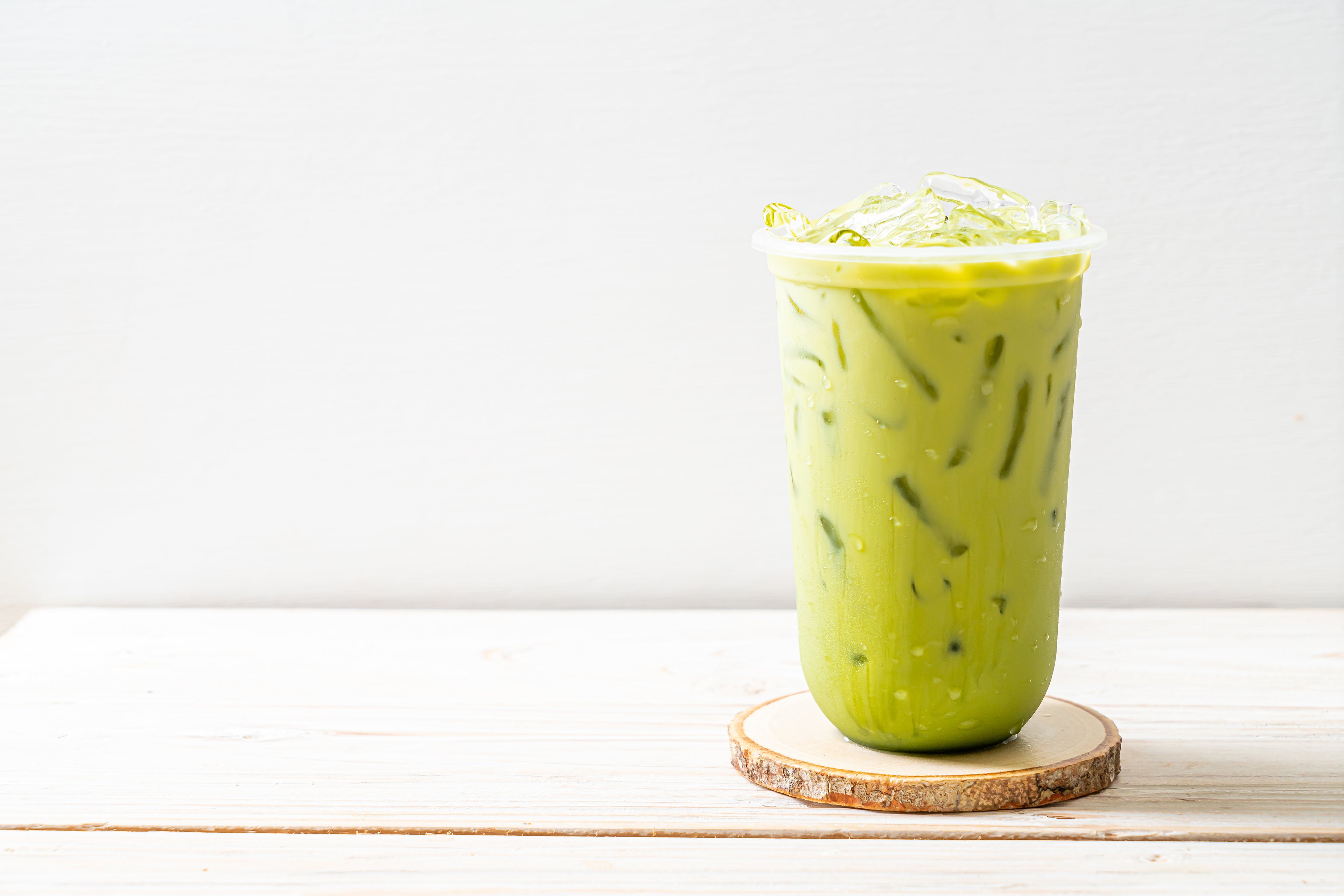 Powdered Almond Butter Iced Matcha Latte