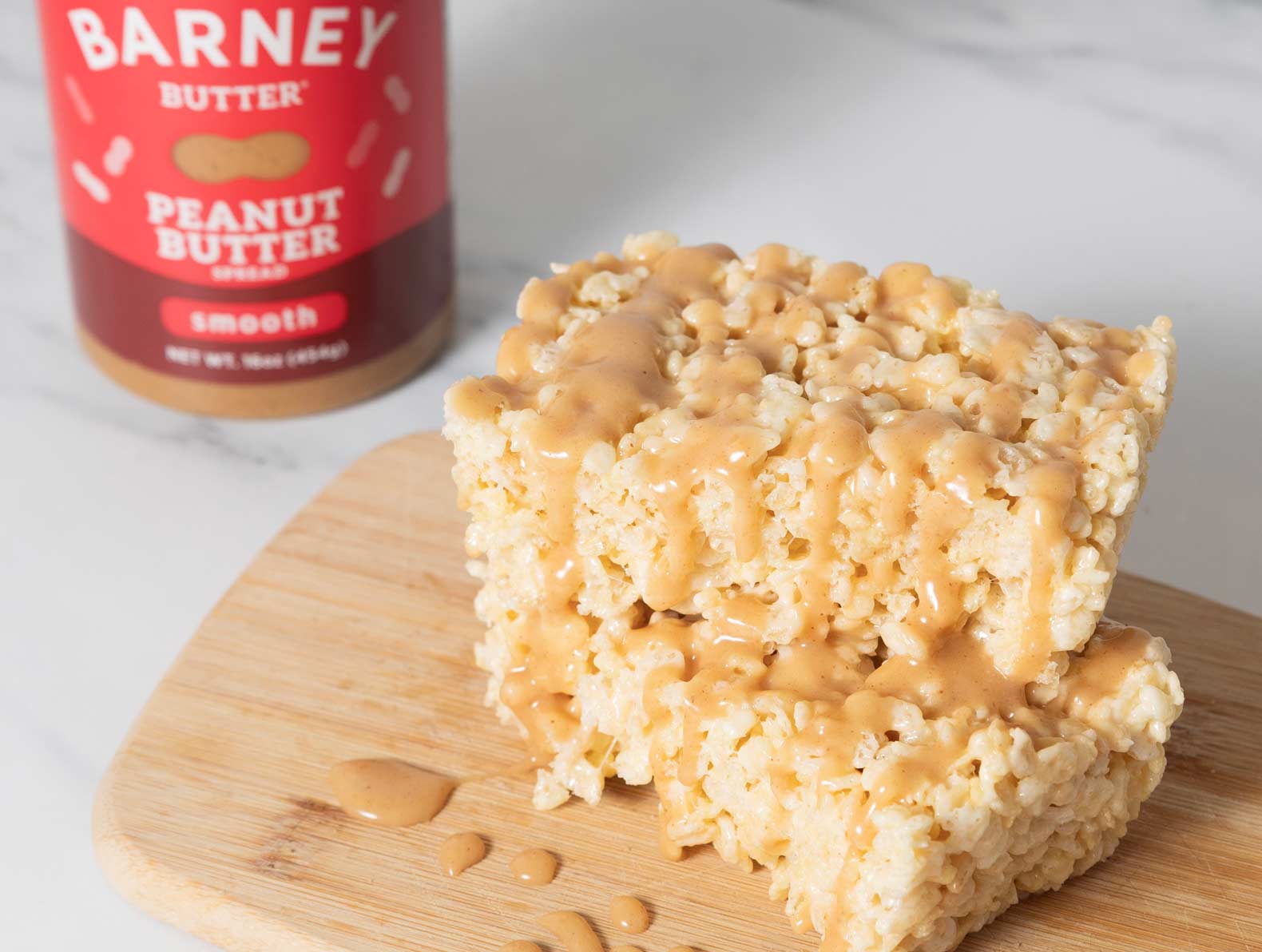 Rice Crispies with Peanut Butter Glaze - Barney Butter