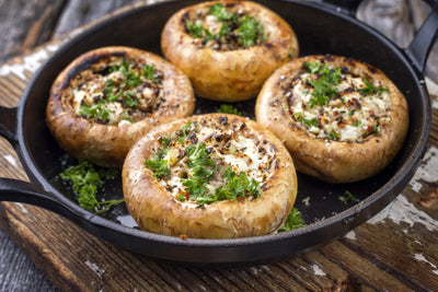 Stuffed Mushrooms with Feta Cheese and Kalamata Olives - Barney Butter