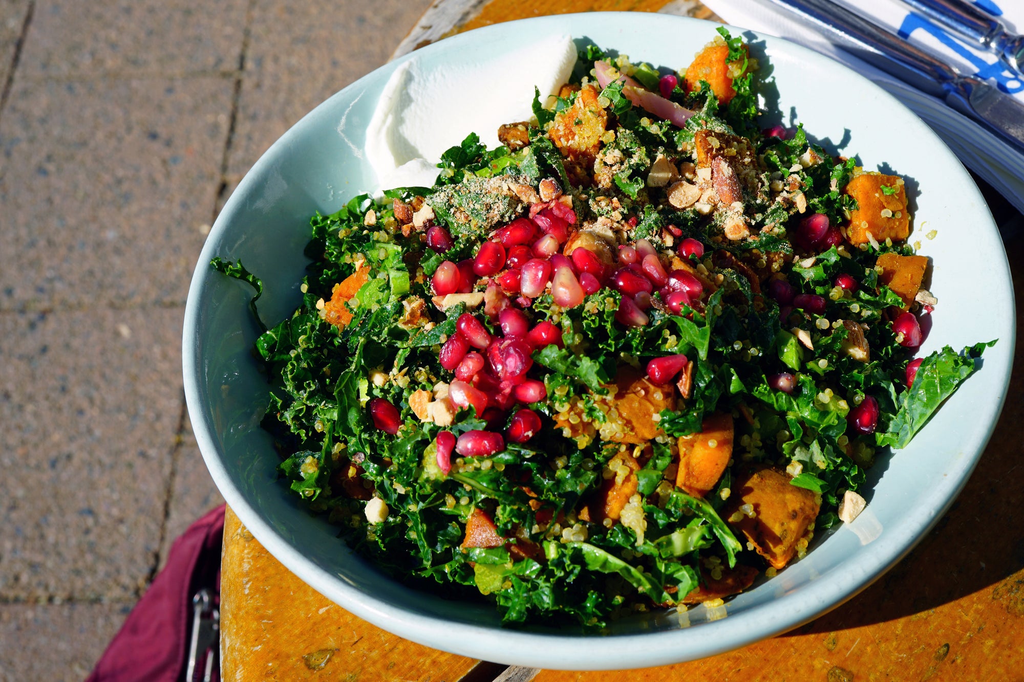Winter Kale Salad with Almond Butter Dressing