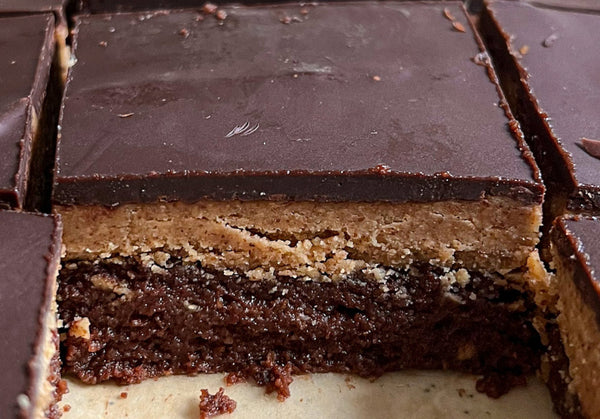 Triple Layer Vegan Chocolate Almond Butter Bars