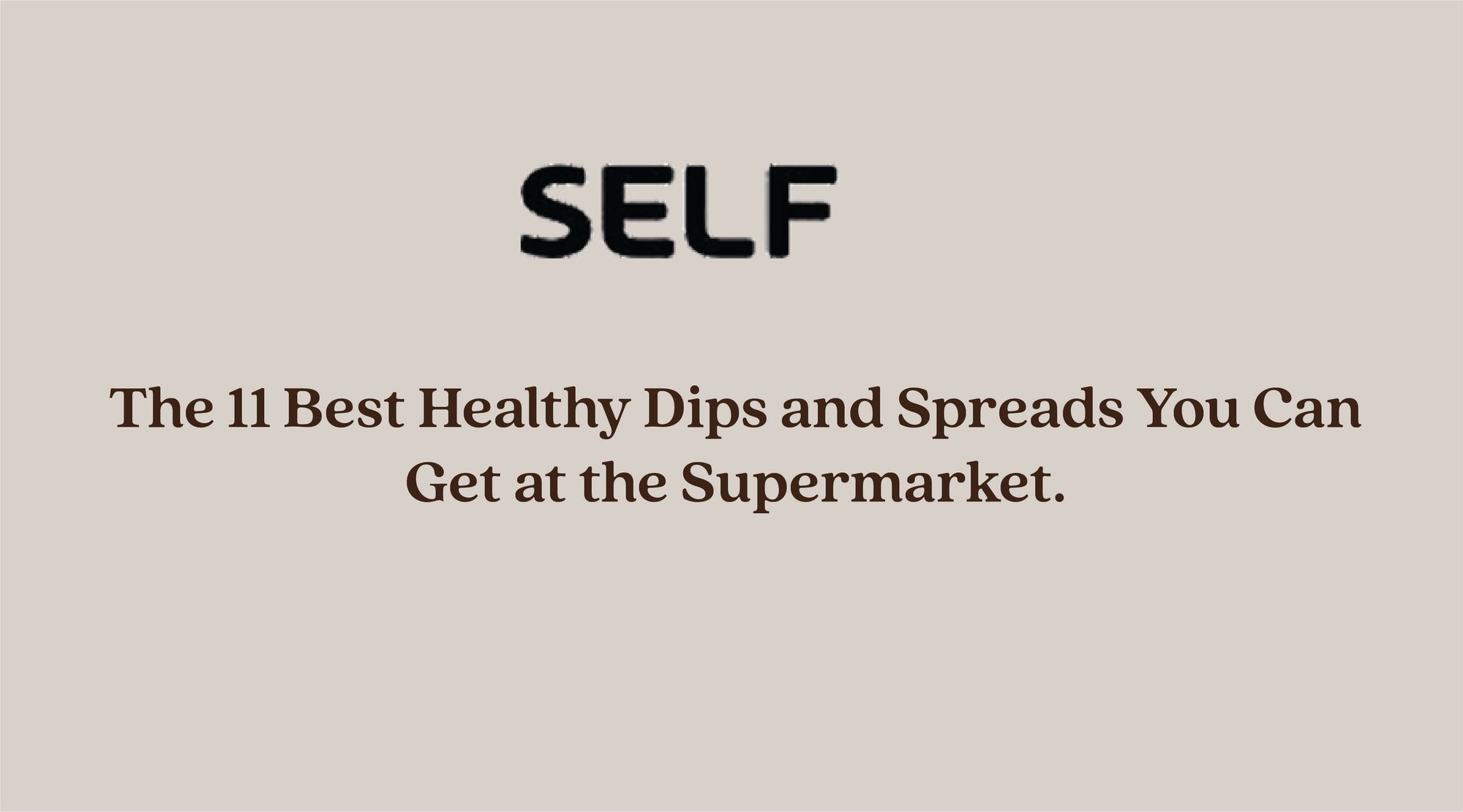 SELF.com - Healthy Dips