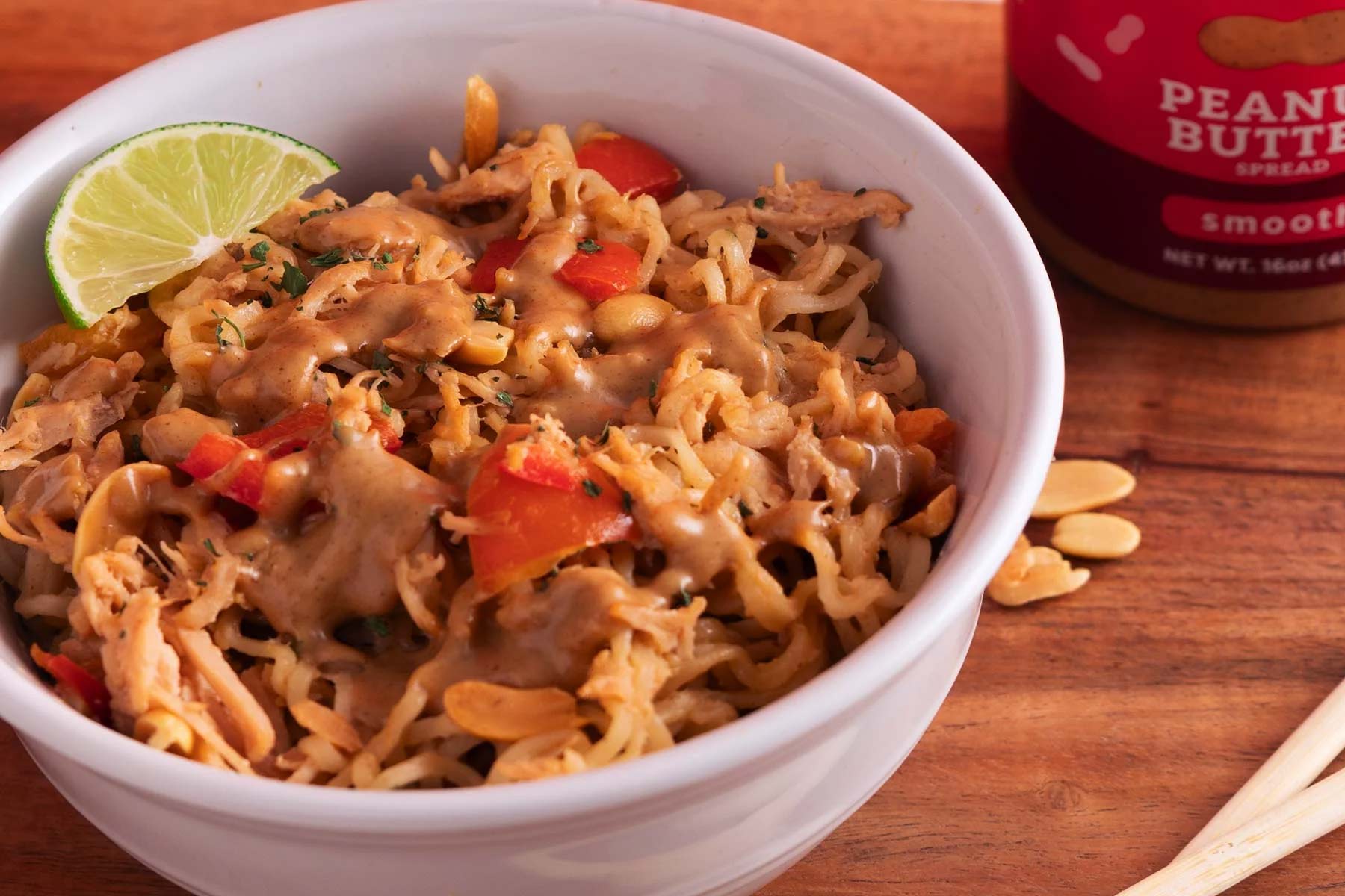 Leftover Turkey Ramen in Peanut Sauce